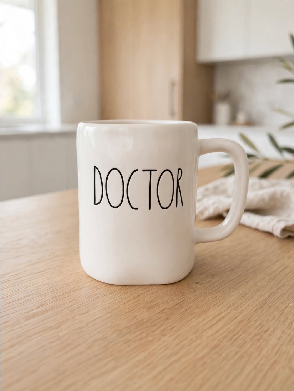 Rae Dunn White 'DOCTOR' Ceramic Mug
